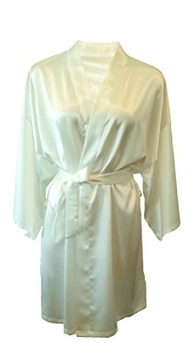 Fete Fabulous Damen Morgenmantel Ivory with Turquoise One size - 3