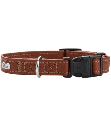 Hunter Collier Sofia Alu-Strong Rouge Similicuir Véganisme Chien