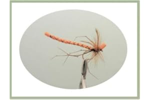 TROUTFLIES UK DRY FLIES Skinny Foam Orange Daddy Long Legs Fishing Flies, 6 pack, size 10, for fly fishing