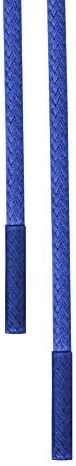Wax Cotton Cord Shoe Laces For Dress Shoes 2mm Wide - All Colours! (Engine Blue)