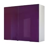 Dimensiones: 80 x 34 x 70 cm Berlenus CP8HA - Mueble Alto de Cocina (2 Puertas, 80 cm), Color Berenjena Brillante