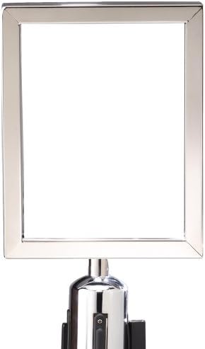 ComeAlong Industries Heavy Duty Polished Chrome Vertical Sign Frame with Black Post Belt Top Adapter, 8.5" Width x 11" Height