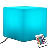 moderne wohnzimmermöbel schränke 40cm erstklassiger LED Sitzwürfel Hocker mit Farbwechsel und Fernbedienung. Das ultimative Stimmungslicht für Ihr Zuhause oder Ihr Event