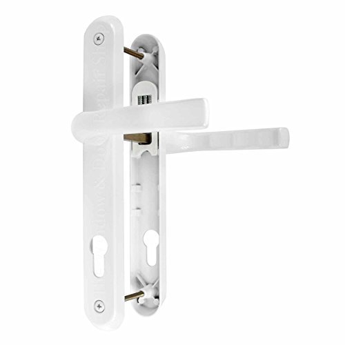 Avocet Polished White 'Affinity' Door Handle Set 92PZ 92mm Sprung Lever / Lever Pair - Screw to Screw fixings 215mm UPVC PVC PVCu by Avocet