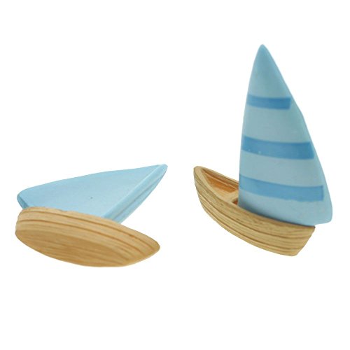 5Pcs DIY Miniatur-Segelboot-Boots-Art-Garten-Fee-Landschaft Ornament-Fertigkeit-Dekoration – zufällige Farbe - 4