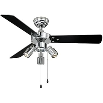 Deckenventilator Zephyr mit Sommer-Winterlauf, Gehäusefarbe chrom, ø