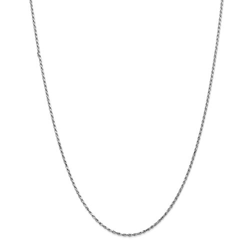 14k White Gold 2.0mm Regular Rope Chain Necklace