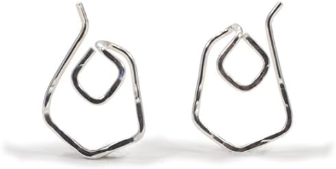 Sterling Silver Ear Jacket, Earrings Angular front and back 100% Recycled