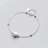 Thumby S925 Silber Armband Weibliche Süße Süße Perlen Perlen Synthetische Perle Süß, S925 Silberarmband, Einheitsgröße