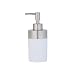 Produktbild axentia Seifenspender Lena, Dekorative Badausstattung, Runder Dosierer für Flüssigseife Oder Lotion, Badaccessoires aus Edelstahl, gummierter Kunststoff, ca. 6,8 x 6,8 x 17 cm, Weiß