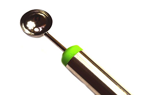 Umiwe Edelstahl Doppel Messer Wassermelonen Schneider und Doppelzweck Melonenausstecher - 4