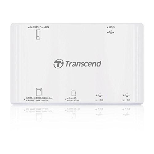 Transcend Hi-Speed externes Kartenlesegerät mit 3 USB Hubs weiß