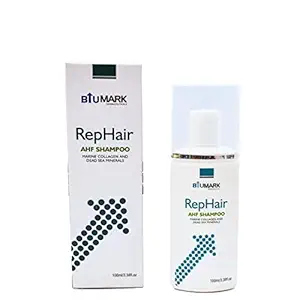 Biumark Rephair AHF shampoo| Anti hairfall shampoo | Strengthens hair | Hair fall control shampoo | Reduces frizz | Promotes hair growth | Gives shine & strength to hair | Cleans scalp | Mild shampoo | EDTA Free | 100ml