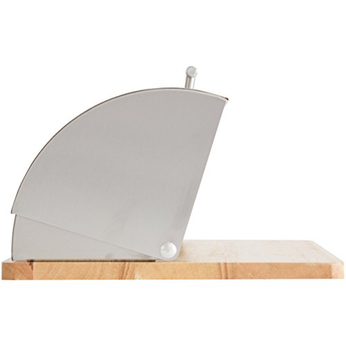 Oxid7® Brotkasten Bambus und Edelstahl Brotbehälter mit Klappdeckel Brotbox Brotkiste Edelstahl - 6