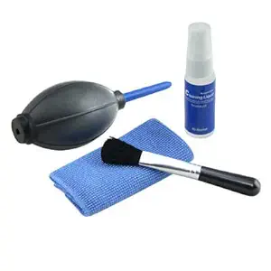 OAHU 4 in 1 Lens Cleaning Cleaner Dust Pen Blower Cloth Kit for DSLR Camera (Medium, Multicolour)