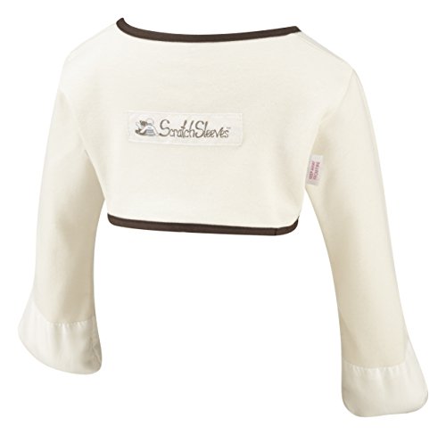 ScratchSleeves | Stay-on Scratch Mitts for Itchy Babies & Toddlers | Cream/Chocolate Brown