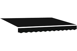 vidaXL Toldo Rectangular Retráctil 300 x 250cm Negro - Sombra Ideal para Balcones y Patios, Tela de Reemplazo para Cubiertas de Jardín y Protector de Balcón