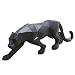Produktbild wyhweilong Weiß Black Panther Skulptur Ornamente Skulptur Geometrische Harz Leopard Statue Wildlife Decor Geschenk (Schwarz)