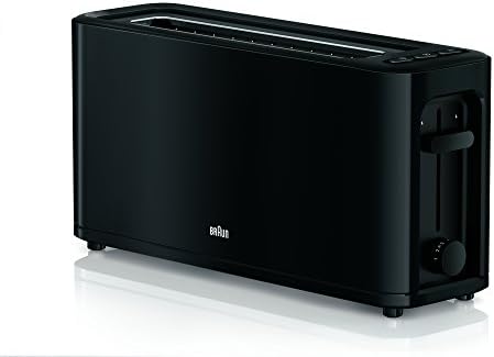 Braun - Tostapane PurEase HT3110BK - Tostapane per pane 1000 W, 2 slot, 7 livelli di potenza, griglia superiore smontabile, raccoglitore, colore: nero