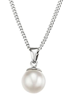 Goldmaid Damen-Kette mit Anhänger 925 Silber rhodiniert    Süßwasser-Zuchtperle Weiß 45 cm Schmuck