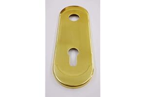 EFFEDIELLE Mostrina CILINDRO EUROPEO colore ottone oro lucido-placca per porta blindata-borchia ATRA-DIERRE(mm.h.182x62).Bocchetta Compatibile con altre marche di serrature