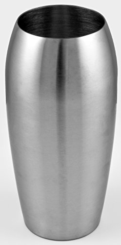 Bella Casa Blumenvase Vaso Ovale oval 11,5 x 25 cm gross silber Edelstahl konisch Bodenvase Dekovase Bogenvase deko Blumentopf Vase Gefäss