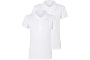 INTEGRITI SCHOOLWEAR 2 Pack Girls Plain 100% Cotton Ages 3-16y Polo Shirts Children School T-Shirt Uniform Summer