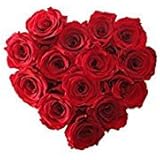 ETERNAL ROSES, konservierte Rosen, Blumen Geschenk, Glasvase in Herz-Form, Muttertag, Frauentag, Geburtstag, Verlobung, Hochzeit
