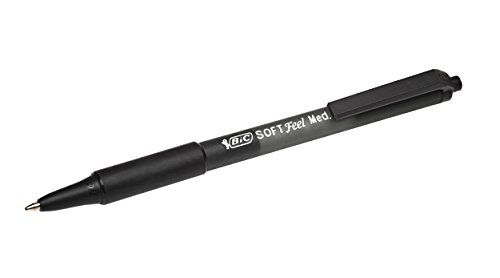 BIC Druckkugelschreiber Soft Feel clic Grip / 12 Kugelschreiber in Schwarz / Strichstärke 0,4 mm / Dokumentenecht - 3
