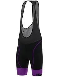 Santini Wave C3W Mallas Cortas con Tirantes, Mujer, Negro y Morado, Medium