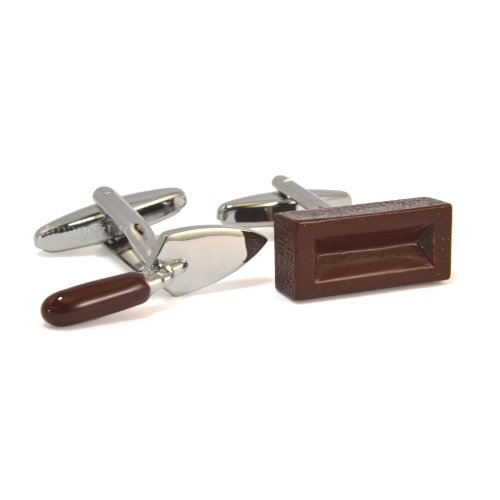 Coloured Brick and Trowel Cufflinks in Gift Box