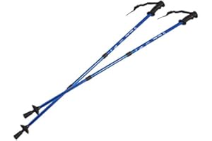 Eurobatt Nordic Walking Stöcke Stock Set 2 Stücke Paar Trekking Wander Länge 65-135cm Farbvarianten Walkingstöcke Anti-Shock Dämpfungssystem (Blau)