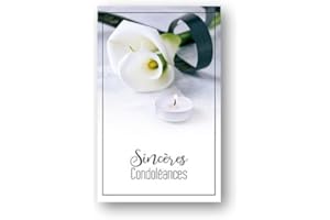 Editions Cely Lot de 5 - Cartes Sincères Condoléances - Enveloppes incluses - Papeterie Premium (Arum bougie 6117112)