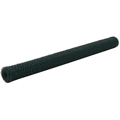 vidaXL Filet Acier Revêtement en PVC 25x1,5 m Hexagonal Vert Clôture de Jardin