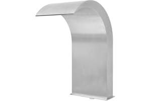 ‎VIDAXL vidaXL Pool Brunnen Schwallbrause Schwalldusche Wasserschwall Schwimmbad Wasserfall Poolfontäne Garten Teich Edelstahl 45x30x65cm Silbern