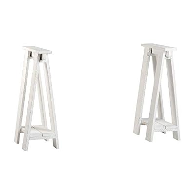 BANAK IMPORTA Nordic Set 2 Tréteaux (Plateau Non Inclus) - Bois - 27x50x76 cm - Couleur Blanc Snow