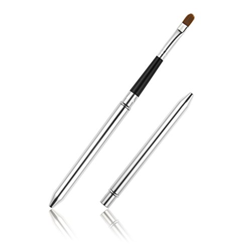 TimeSong Professional Makeup Aluminum Tube Lipbrush Lip Brush Portable Retractable Lipstick Gloss Lip Brush