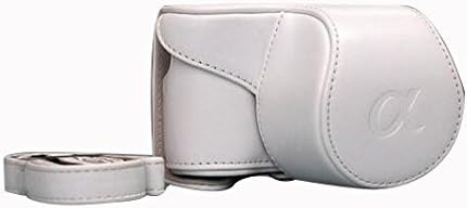 HKYIYO PU Leather Camera Case Cover Bag for Sony Alpha 6300 A6300 16-50 Lens Camera - White