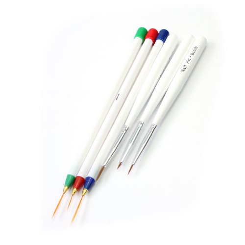 6 pcs Nail Art Pens Brushes 3 Fine Drawing 3 Striping Liner Design Set Nail Tips