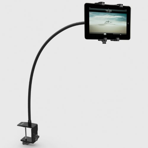 Desire2 View Tablet Desk Clamp 360 Degreee Adjustable Holder with 60cm Bendable Hose For Tablets 7-12 inches