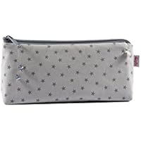 Federmäppchen hellgrau kleine Sterne
