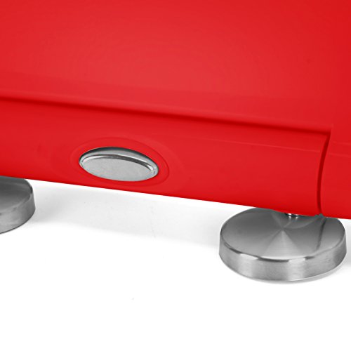 MSV WC Sitz Toilettendeckel Duroplast mit Absenkautomatik und auf Knopfdruck abnehmbar zur Reinigung in Rot – Easy Fix Clip System - 3