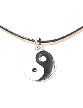 Ying-Yang Anhänger mit Lederkette