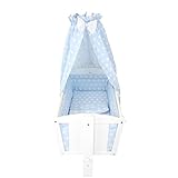 TupTam 6-tlg. Wiegen-Set 80×80 Bettwäsche Bettdecke Bettbezüge Nestchen Himmel für Stubenwagen Pendelwiegen Beistellbett - 6