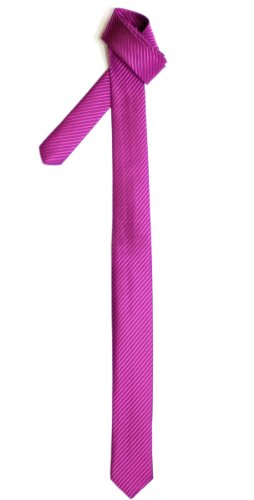 Retreez Corbata fina para hombres con textura de rayas Rosa oscuro