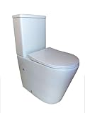 inodoros modernos de colores  Pack WC de Inodoro compacto adosado a la pared con salida dual y sistema rimless Roma