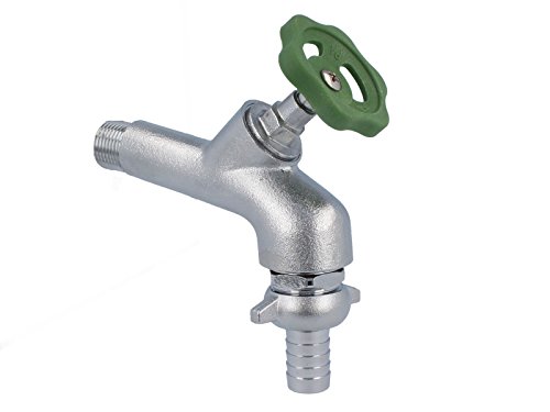 tecuro Gartenventil Auslaufhahn Auslaufventil Zapfhahn mit Handrad 1/2 Zoll matt chrom