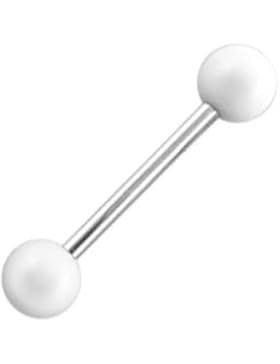Zungenpiercing Acryl Weiß VotrePiercing - 1.6 x _ x 6 mm