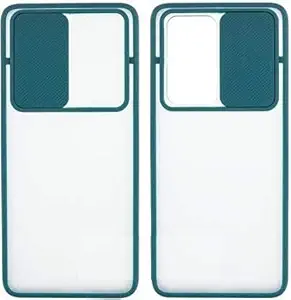 Mobile Camera Case for Realme 6, |Slide Camera Lens Protection |Matte Transparent Soft Silicone Back Cover |Anti-Scratch Camera Lens Protector Slide Camera Cover forRealme 6{Drak Green}