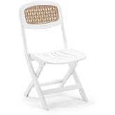 Omnipazar SY-2530 Katlanır L&uuml;ks Plastik Sandalye Beyaz